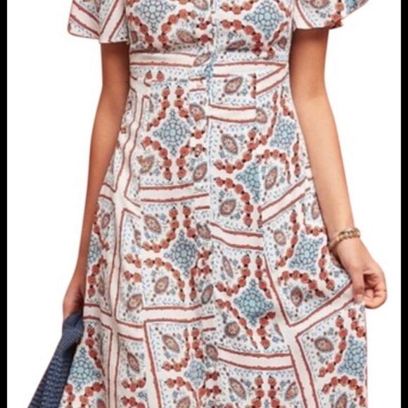 Maeve Anthropology praslin lion button down dress O midi dress - Picture 10 of 11